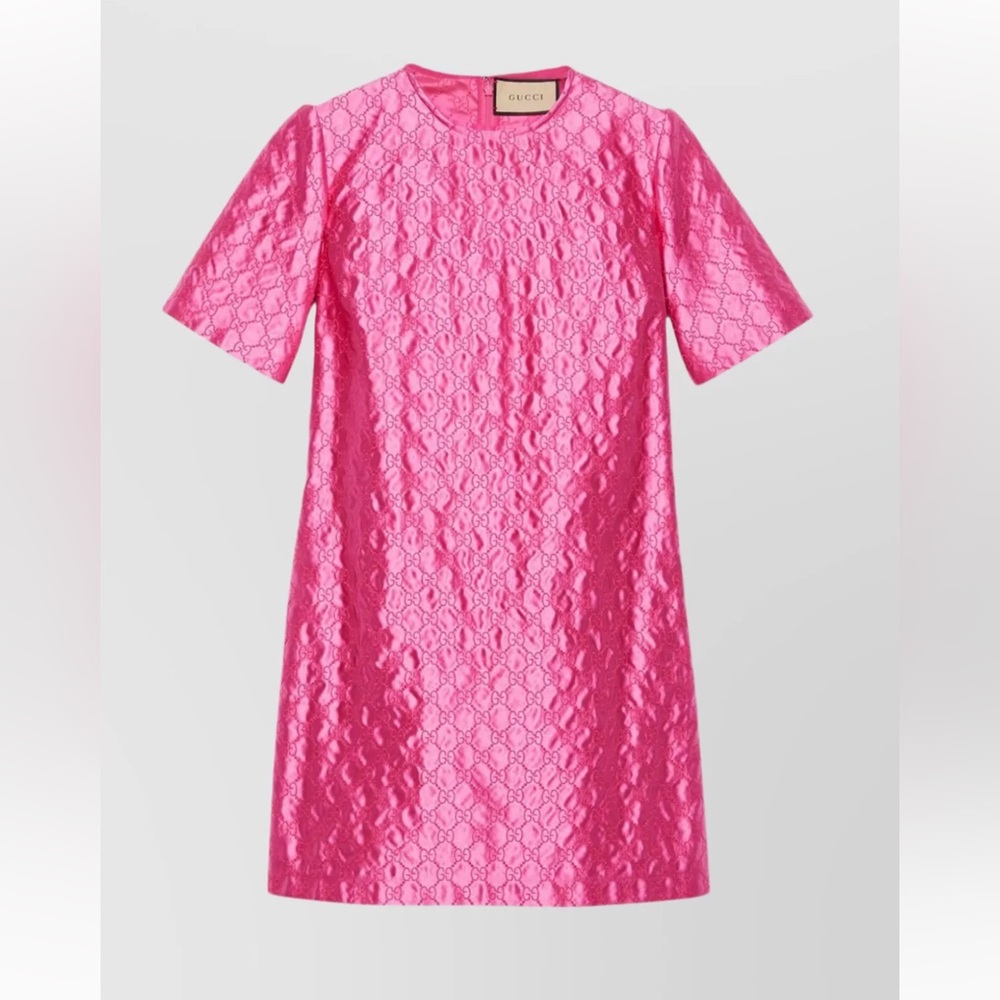 GG-embroidered monogram shift dress gucci